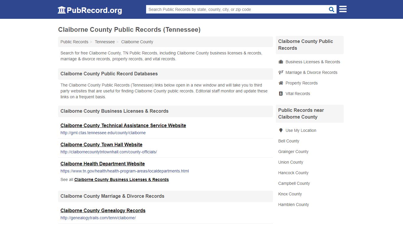 Free Claiborne County Public Records (Tennessee Public Records)